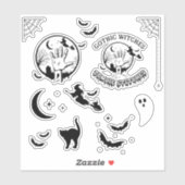 Gothic Hexen Zombie Stitches Sticker Cutouts (Blatt)