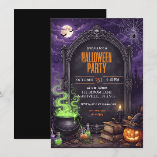 Gothic Hexenkessel Halloween-Party-Einladung Einladung