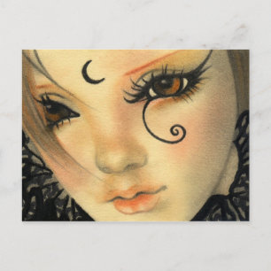 Gothic-Hexenpuppe-Gesicht Postcard Postkarte