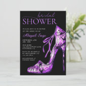 Gothic High Heel Shoe Halloween-Brautparty Einladung (Stehend Vorderseite)