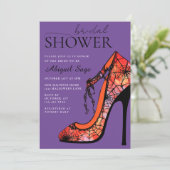 Gothic High Heel Shoe Halloween-Brautparty Einladung (Stehend Vorderseite)