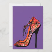 Gothic High Heel Shoe Halloween-Brautparty Einladung (Rückseite)