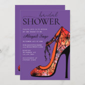 Gothic High Heel Shoe Halloween-Brautparty Einladung (Vorne/Hinten)