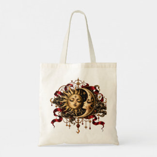 Gothic Himmlische Sonne und Mond Boho Kunst Traget Tragetasche