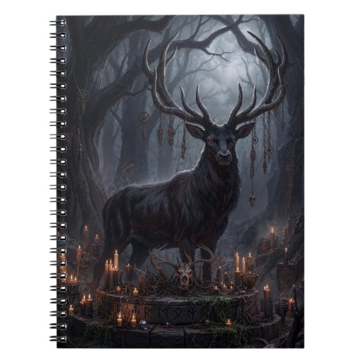 Gothic-Hirsch-Dunkelwald-Kunstposter Notizblock (Vorderseite)