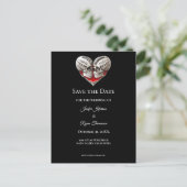 Gothic-Hochzeit Halloween Save the Date Postkarte (Stehend Vorderseite)