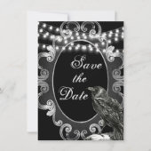 Gothic-Hochzeit mit Verzierten Rahmen, Keile und L Save The Date (Vorderseite)