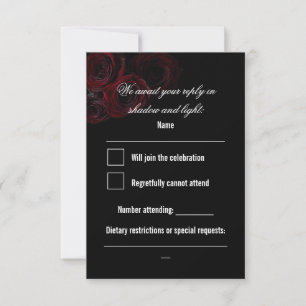 Gothic Hochzeit RSVP Karte Dunkle Romantik
