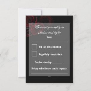 Gothic Hochzeit-RSVP-Karte Dunkle Romantik RSVP Karte
