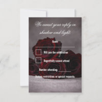 Gothic Hochzeit RSVP-Karte | Dunkle Romantik