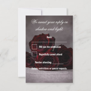 Gothic Hochzeit RSVP-Karte Dunkle Romantik RSVP Karte