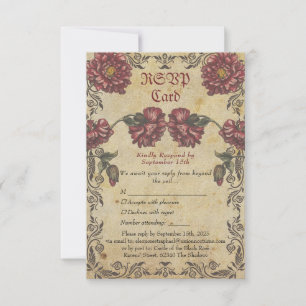 Gothic Hochzeit-RSVP-Karte Vintage Floral RSVP Karte