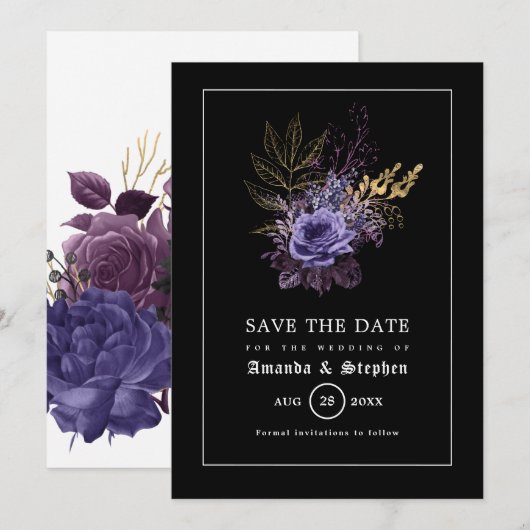 Gothic Hochzeit Save The Date (Vorne/Hinten)