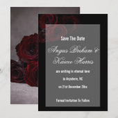 Gothic Hochzeit Save-the-Date Karte | Dunkle Roman (Vorne/Hinten)