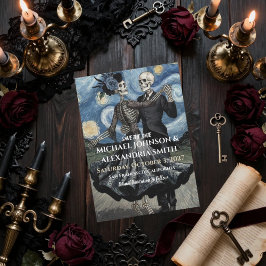 Gothic-Hochzeit Süße Skelette tanzen im Stil von V Save The Date