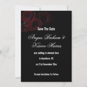 Gothic Hochzeit Termin Karte   Dunkle Romantik