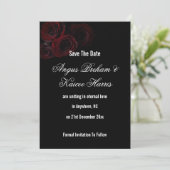 Gothic Hochzeit Termin Karte | Dunkle Romantik (Stehend Vorderseite)