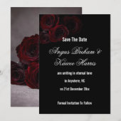Gothic Hochzeit Termin Karte | Dunkle Romantik (Vorne/Hinten)