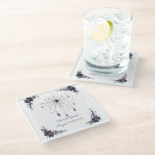 Gothic Hochzeit Untersetzer Floral Dark Romance (Schrägansicht)