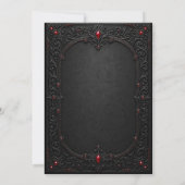 Gothic Hochzeitsdusche Einladung mit roten Rosen (Rückseite)