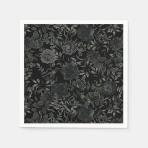 Gothic HochzeitsNapkins in der Rose Weiß und Schwa Serviette