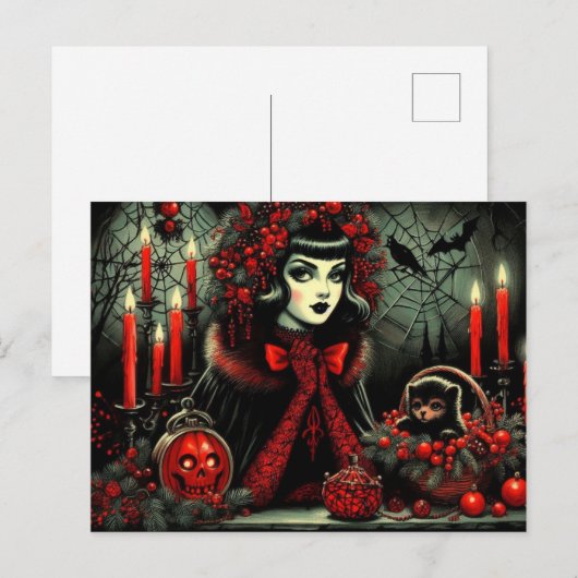 Gothic Holiday Greetings Postkarte (Vorne/Hinten)