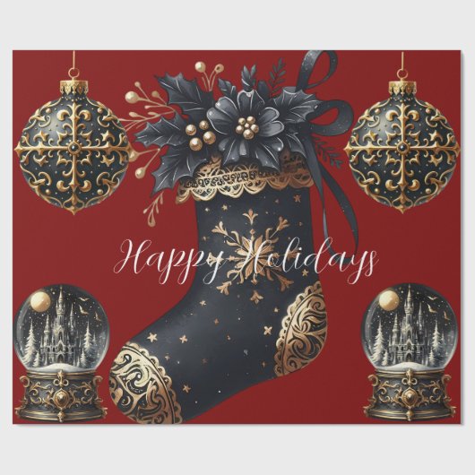 Gothic Holidays Wrapping Paper Geschenkpapier (Flach)