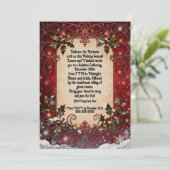 Gothic Holly am Roten Weihnachtsfest-Party Einladung (Stehend Vorderseite)