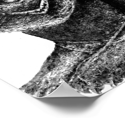 Gothic Horror Art - Cat Skeleton Poster (Ecke)