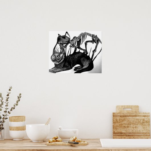 Gothic Horror Art - Cat Skeleton Poster (Küche)