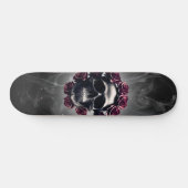 Gothic Horror Dark Skull und Rose Skateboard (Horizontal)
