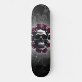 Gothic Horror Dark Skull und Rose Skateboard (Vorderseite)