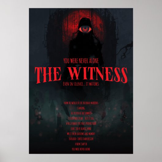 Gothic Horror Der Zeuge Dunkle Ästhetik Wand Poster (Vorne)