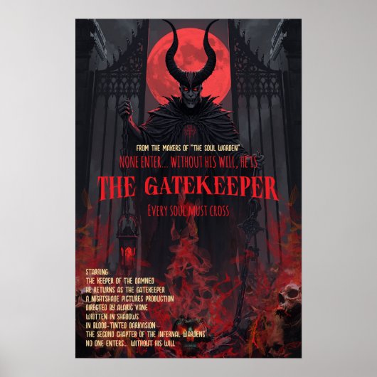 Gothic-Horror-Plakat Der Torwächter Wandkunst Poster (Vorne)