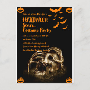 Gothic Horror Skull Halloween Einladung Postkarten