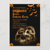 Gothic Horror Skull Halloween Einladung Postkarten (Vorderseite)