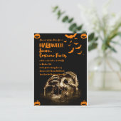 Gothic Horror Skull Halloween Einladung Postkarten (Stehend Vorderseite)