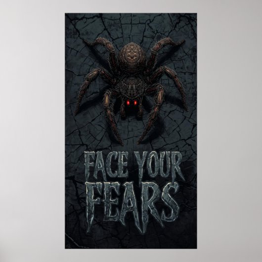 Gothic Horror Spider - Creepy Face Your Feest Poster (Vorne)