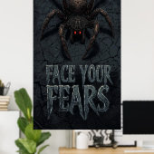 Gothic Horror Spider - Creepy Face Your Feest Poster (Heimbüro)