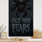 Gothic Horror Spider - Creepy Face Your Feest Poster (Küche)