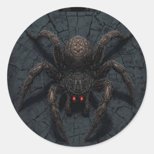 Gothic Horror Spider - Creepy Face Your Feest Runder Aufkleber