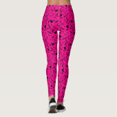 Gothic Hot Pink Black Skull Cross Muster Leggings (Rückseite)
