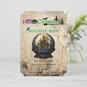 Gothic House Hallo Weihnachtsfest Bash Einladung (Stehend Vorderseite)