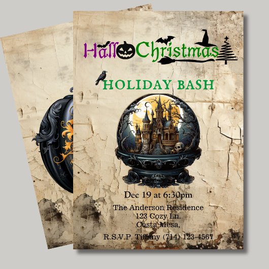 Gothic House Hallo Weihnachtsfest Bash Einladung