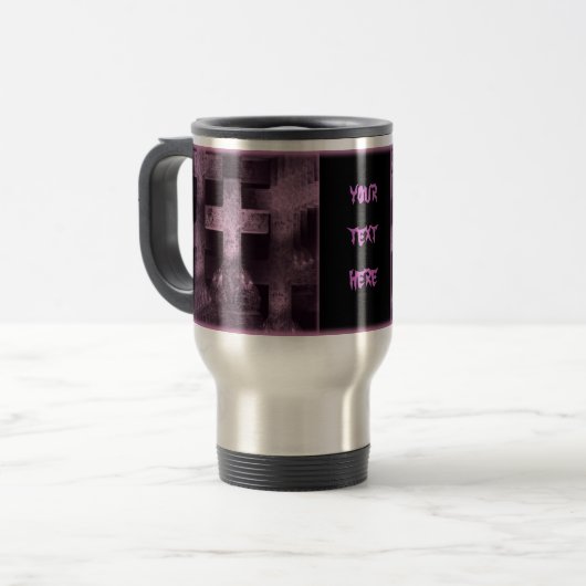 Gothic hübscher lila Grabstein anpassbare Tasse (Vorderseite Links)