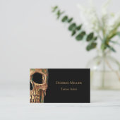 Gothic Human Half Skull Brown Green Tattoo Shop Visitenkarte (Stehend Vorderseite)