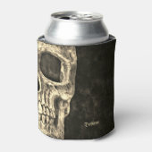 Gothic Human Skull Beige Black Texture Grunge Dosenkühler (Kanne Vorderseite)