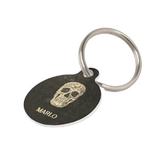 Gothic Human Skull Beige Black Texture Grunge Haustiermarke