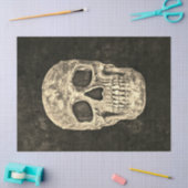 Gothic Human Skull Black Beige Textur Seidenpapier (Basteln)