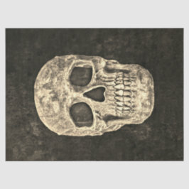 Gothic Human Skull Black Beige Textur Seidenpapier